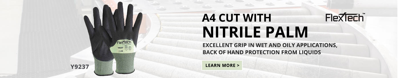 Y9237 Hi-Vis Cut Resistant 3/4 Dip with Nitrile Palm 1