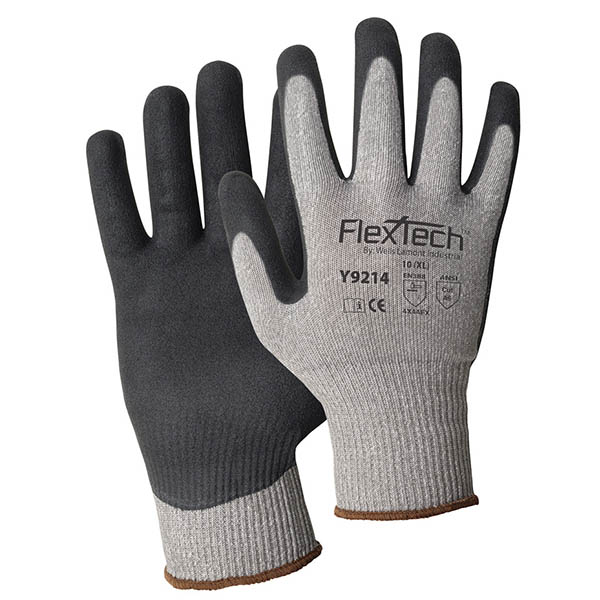 FlexTech Y9214 Cut-Resistant Sandy Nitrile Touchscreen Gloves